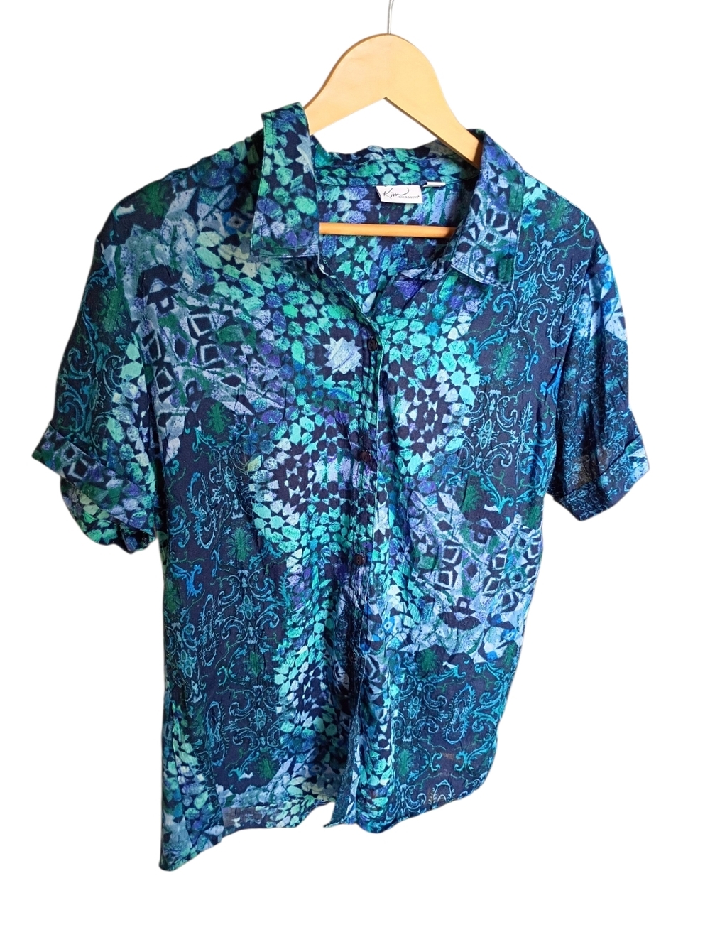 Kim Rogers Blue Button Down Size XL